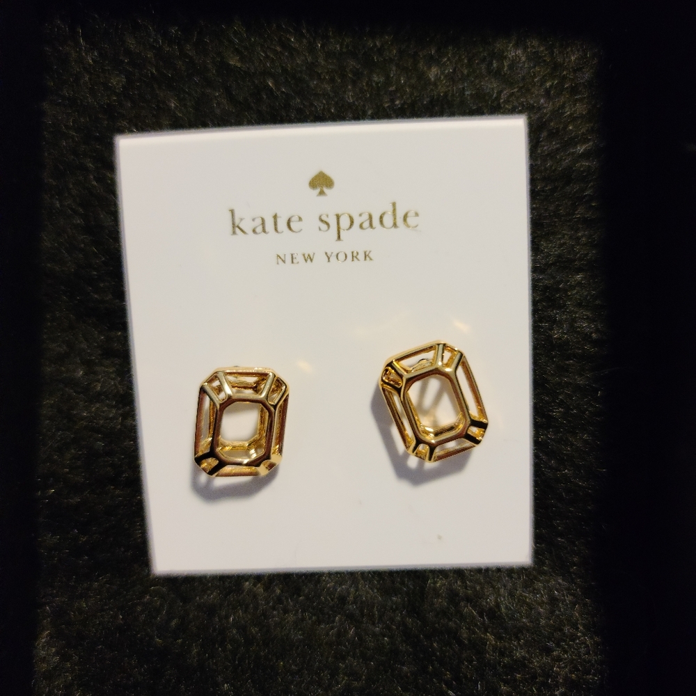 NWT Kate Spade Gold Freeze Framed Earrings